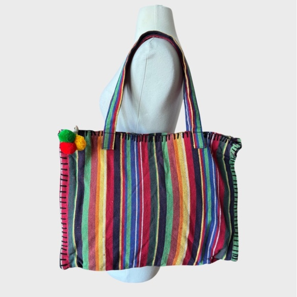 Steven Rainbow‎ Striped Canvas Tote Bag" by Steve Madden Beach Bag Festival